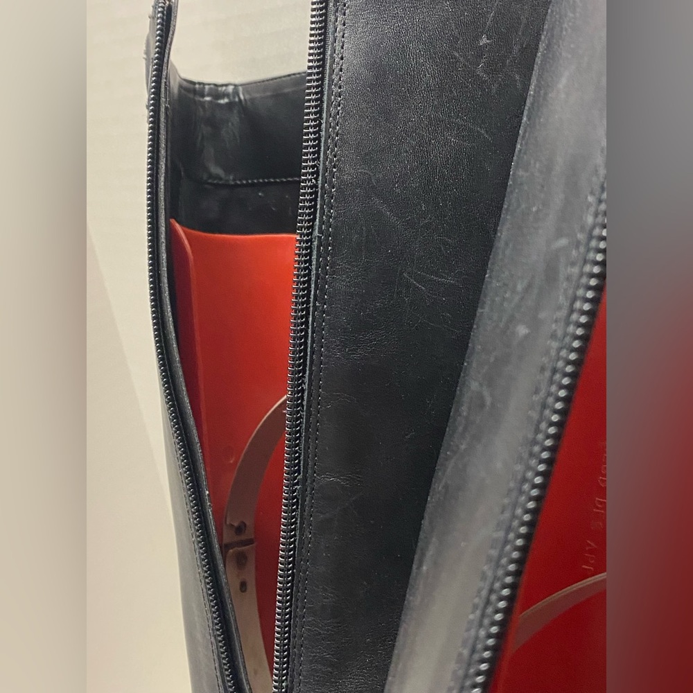 Ralph Lauren Riding Boot Margarite Women's Sz 8 B Black Leather Zip Knee High - Picture 14 of 15